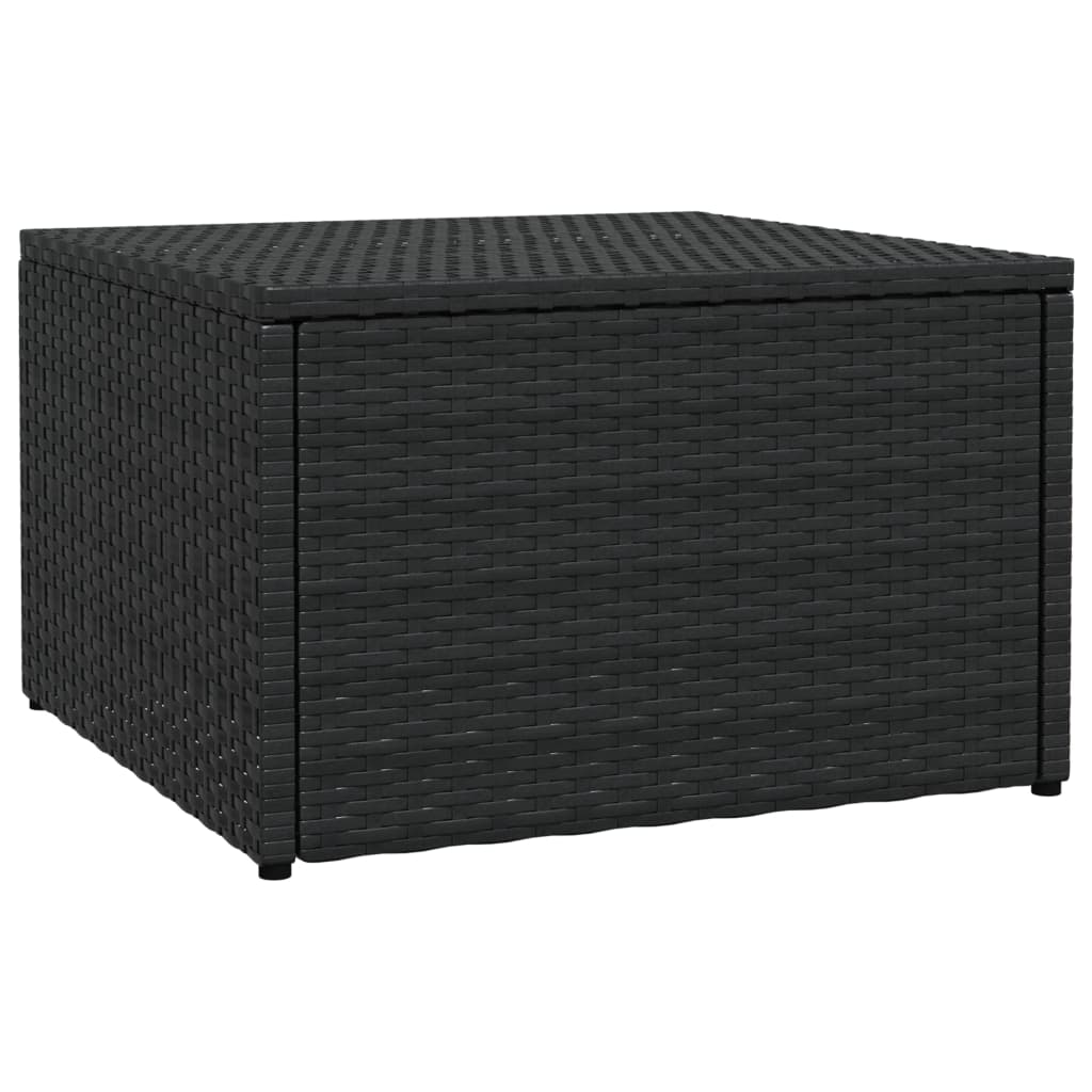 Outdoor-Fußhocker mit Kissen Grau Polyrattan