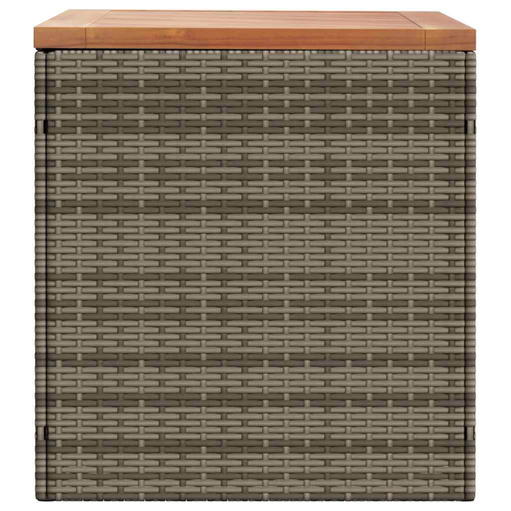 Gartentruhe Schwarz 110x50x54 cm Poly Rattan Akazienholz
