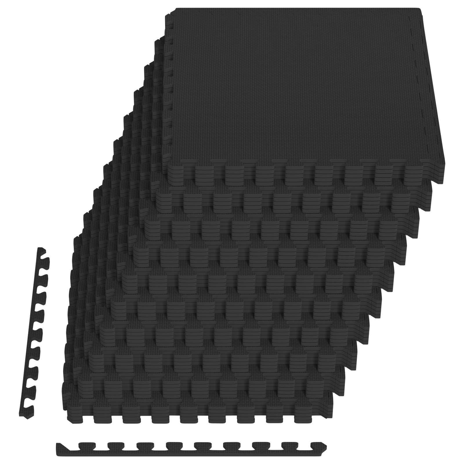 Pool Bodenteppich 6 pcs Schwarz 2,16 ㎡ EVA-Schaum