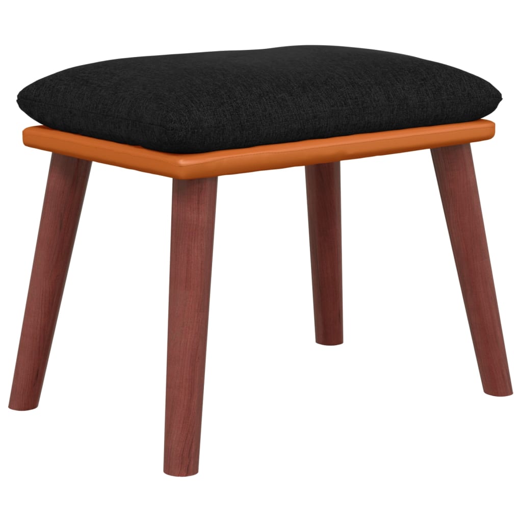 Fußhocker Hellgrau 45x29,5x35 cm Stoff und Kunstleder