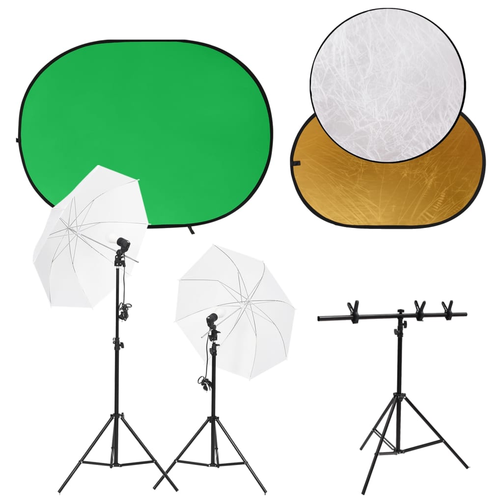 Fotostudio-Set mit Leuchten und Hintergrund