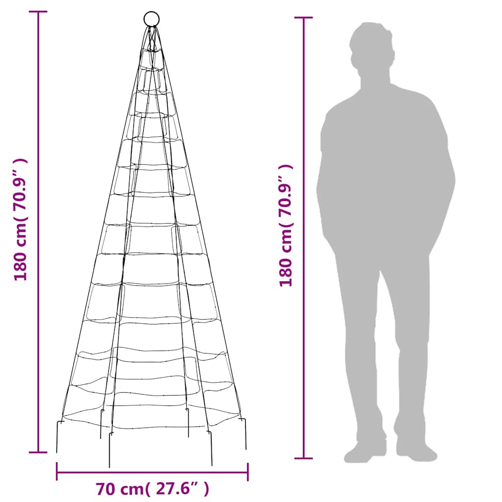 LED-Weihnachtsbaum 200 LEDs Warmweiß 180 cm