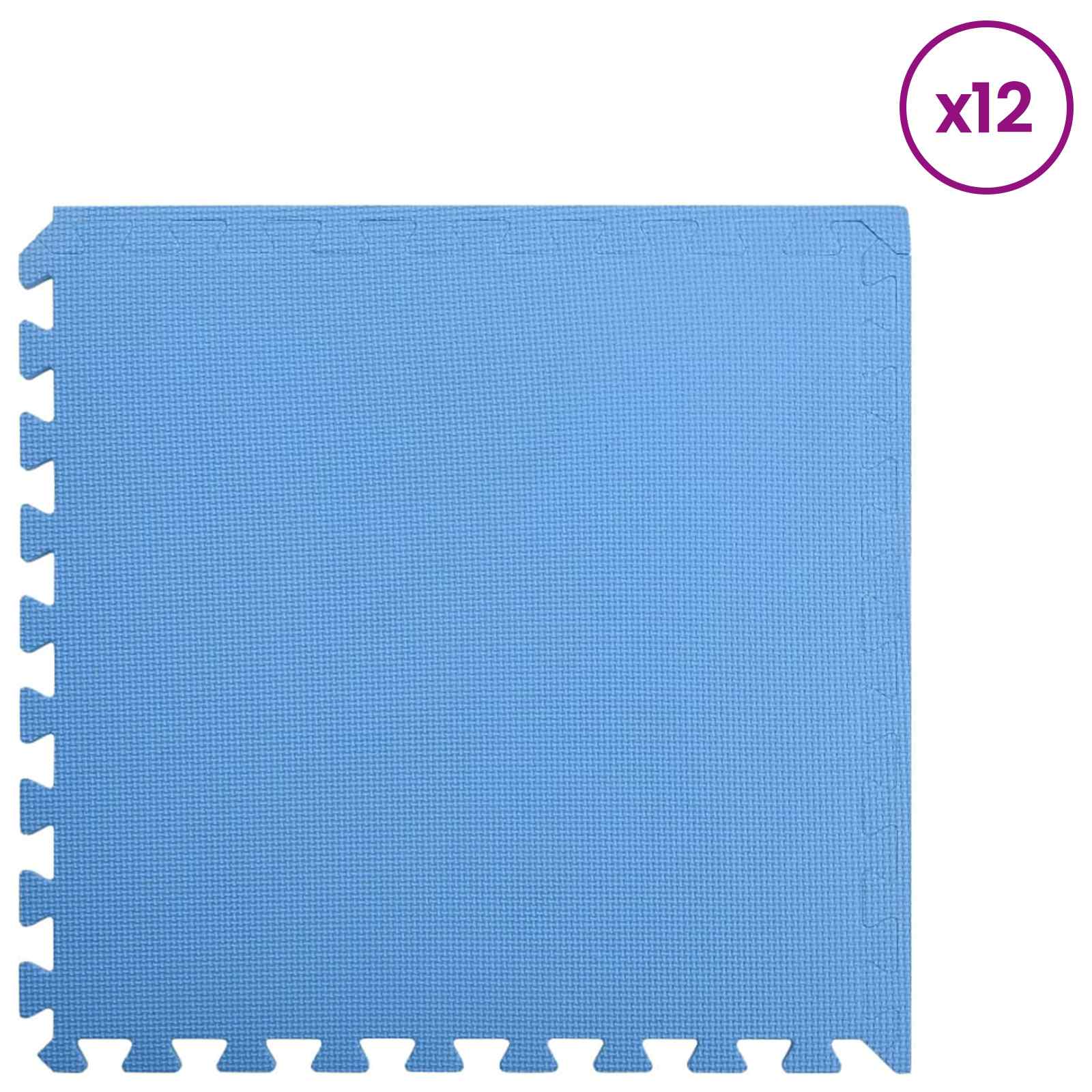 Pool Bodenteppich 6 pcs Schwarz 2,16 ㎡ EVA-Schaum