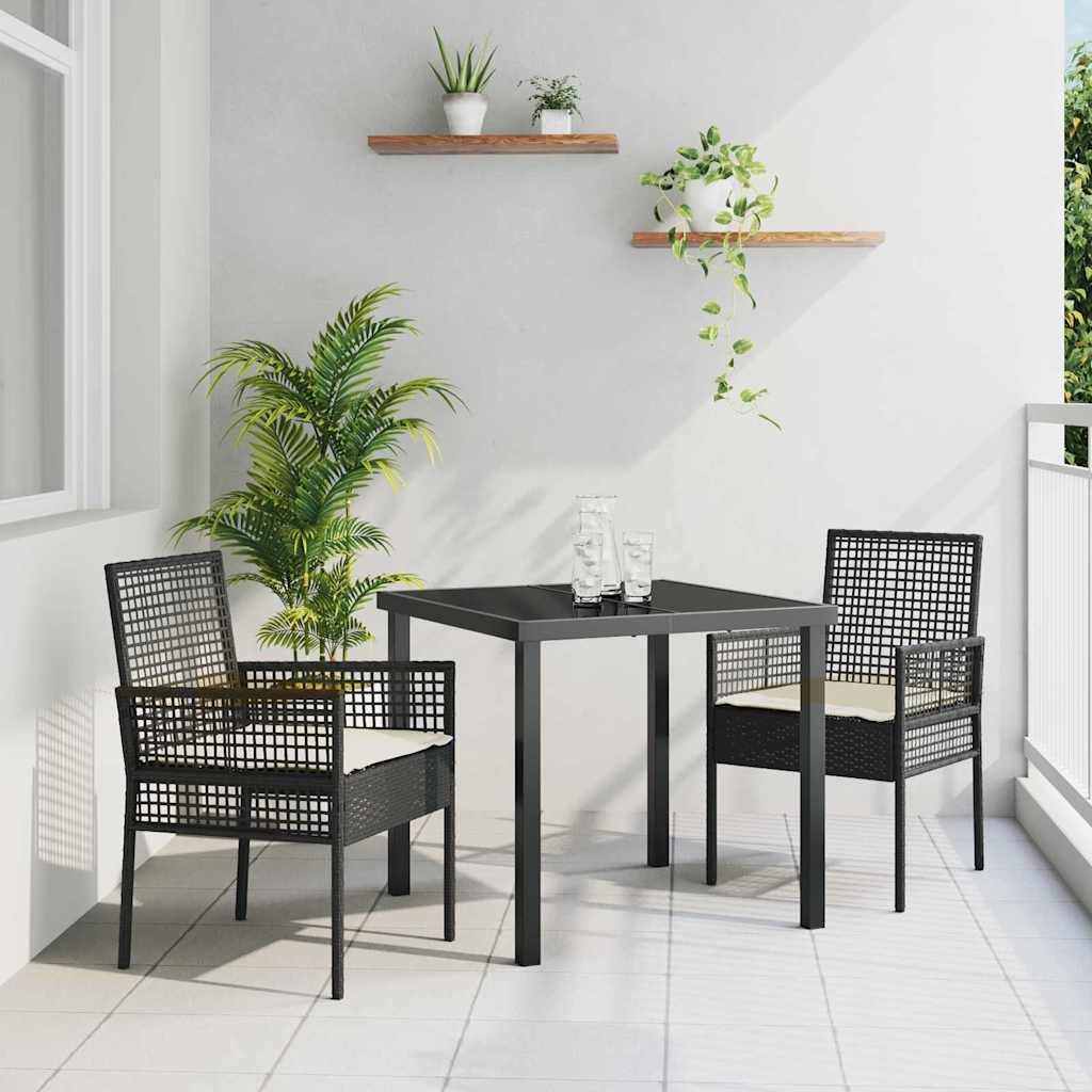 Gartenstuhl 2 pcs Schwarz 55 x 53 x 85 cm Poly-Rattan