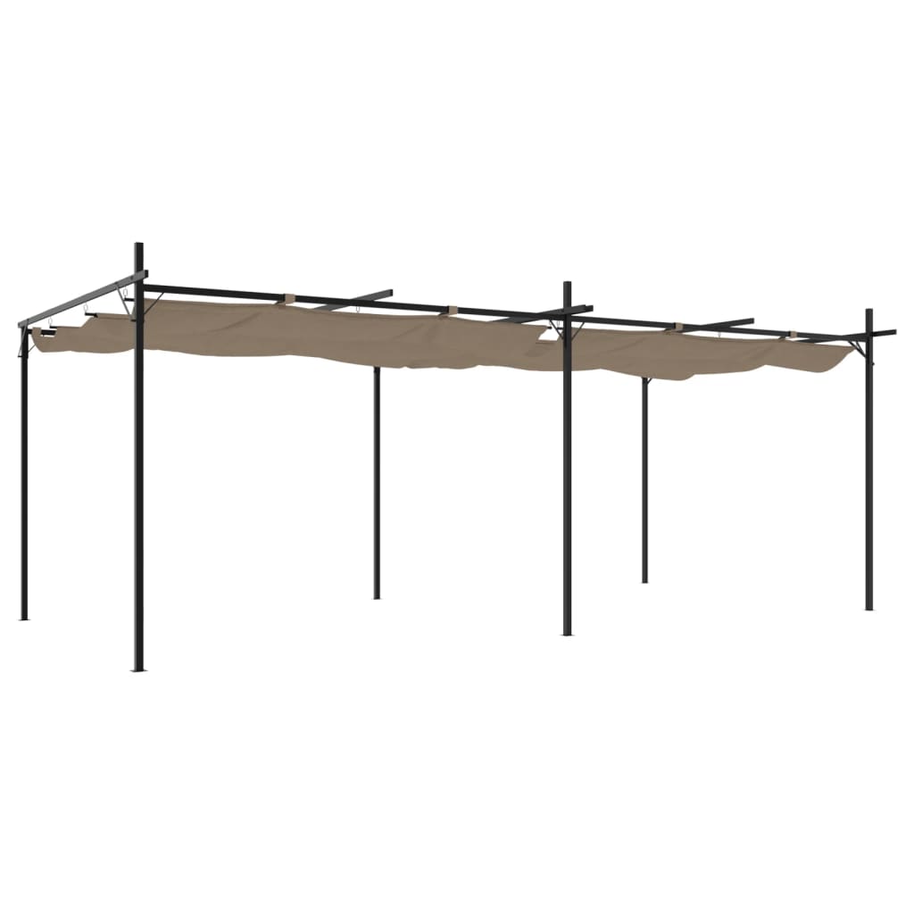 Pergola mit Schiebedach Creme 295x292x230 cm