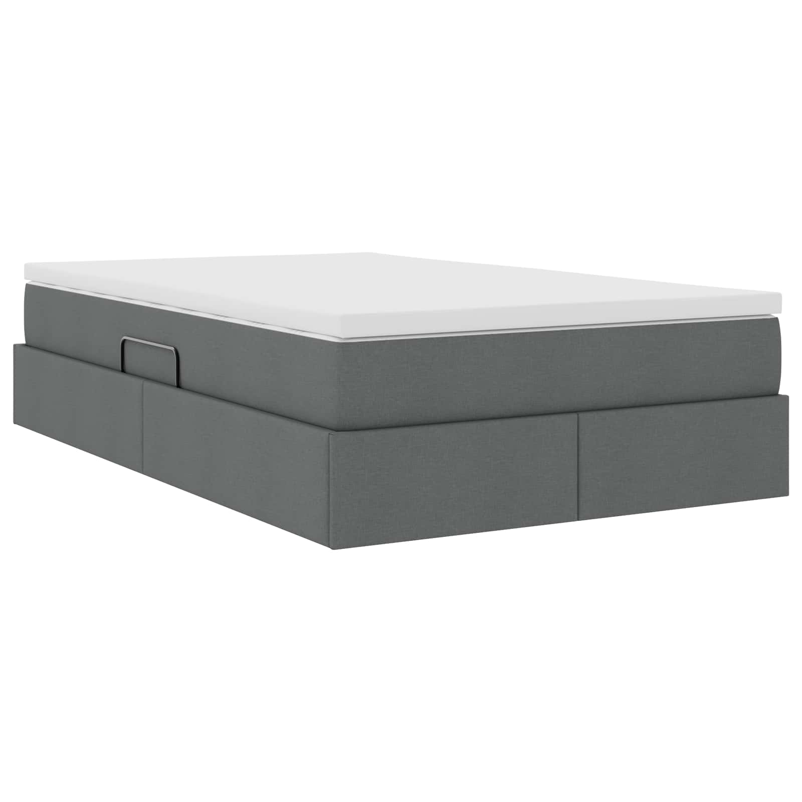 Aufbewahrungsbett mit Matratze Hellgrau 90 x 190 cm Polyester