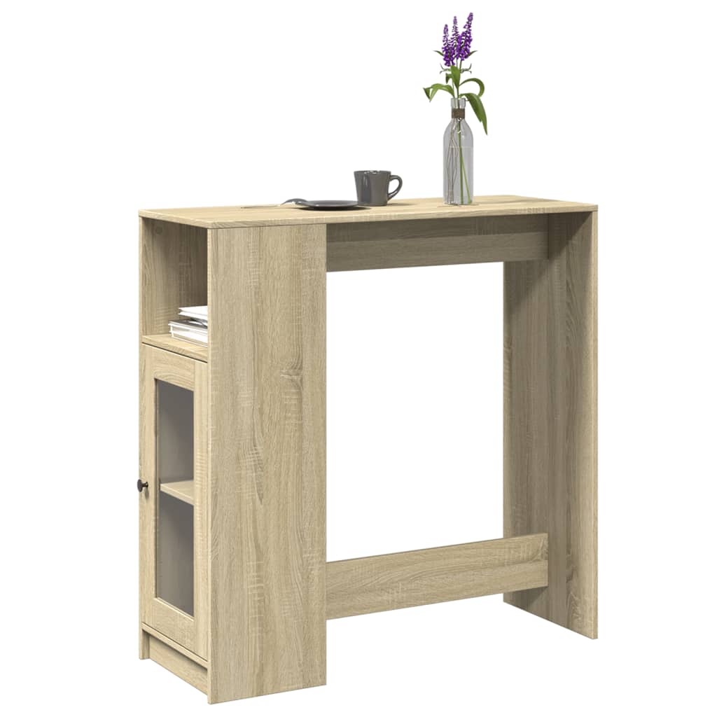 Bartisch Schwarz Eichen-Optik 101 x 40 x 103,5 cm Holzwerkstoff