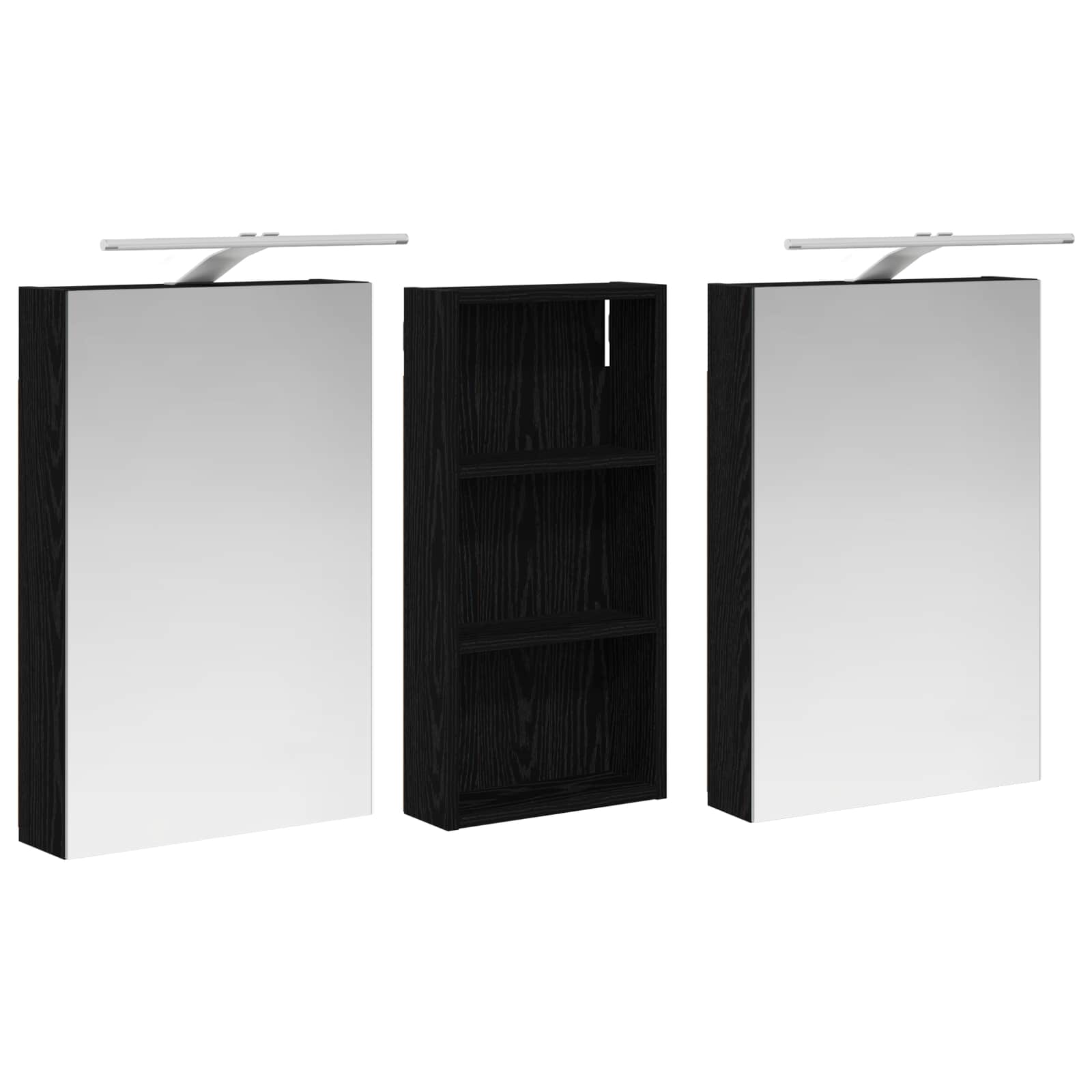 Badezimmerschrank-Set 3 pcs 80 x 10,5 x 50 cm Holzwerkstoff