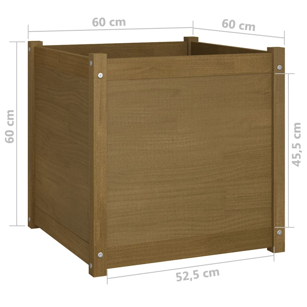 Pflanzkübel 2 Stk. Weiß 60x60x60 cm Massivholz Kiefer