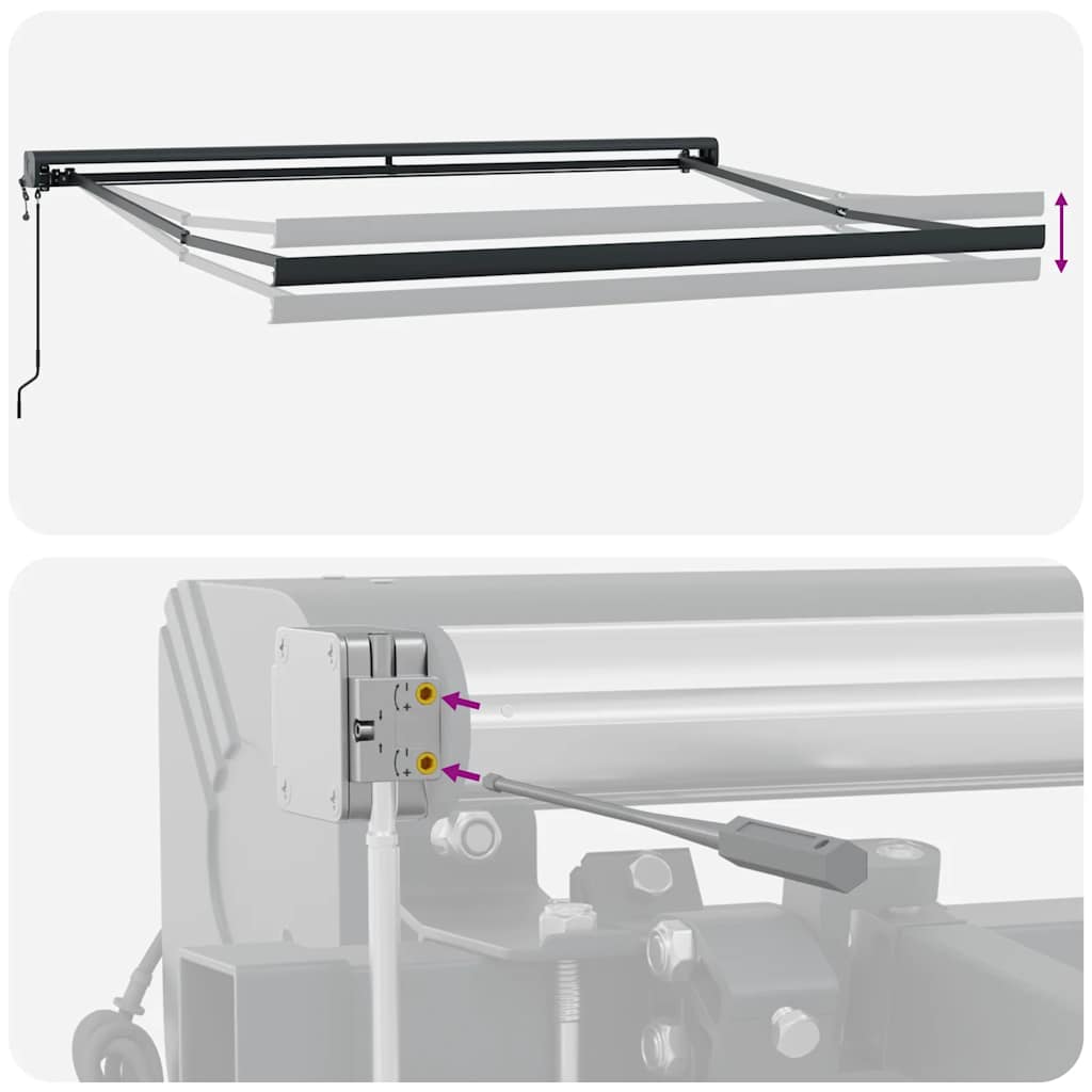 Markise Einziehbar Blau und Weiß 4x3 m Stoff und Aluminium