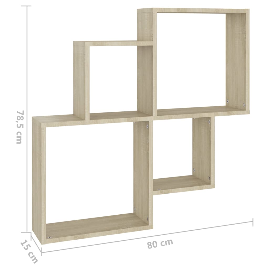 Würfelregal Weiß 80x15x78,5 cm Holzwerkstoff