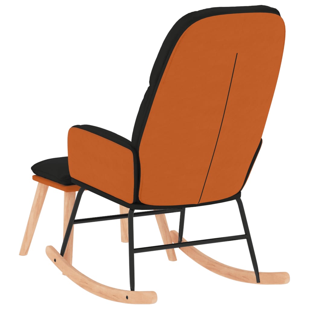 Schaukelsessel mit Hocker Dunkelgrau Stoff