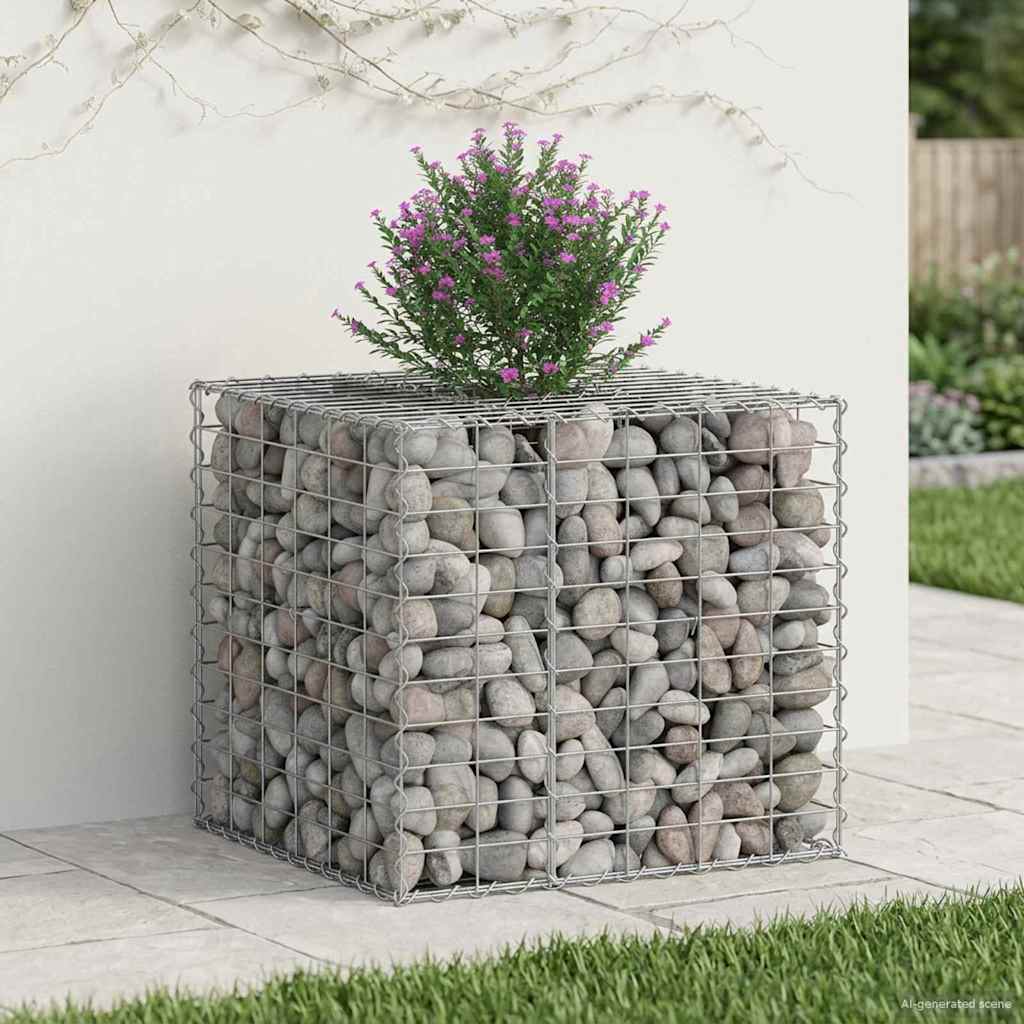 Gabionen Hochbeet 2 pcs Silber 260 x 60 x 55 cm