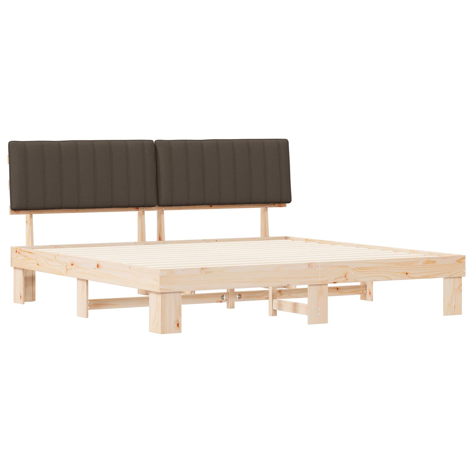 Bettgestell mit gepolstertem Kopfteil Hellgrau 200 x 200 cm