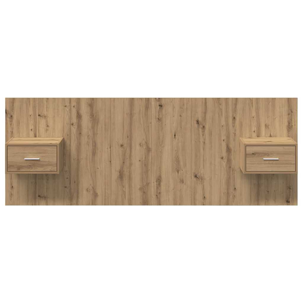 Kopfteil mit Nachttischen Weiß Holzwerkstoff