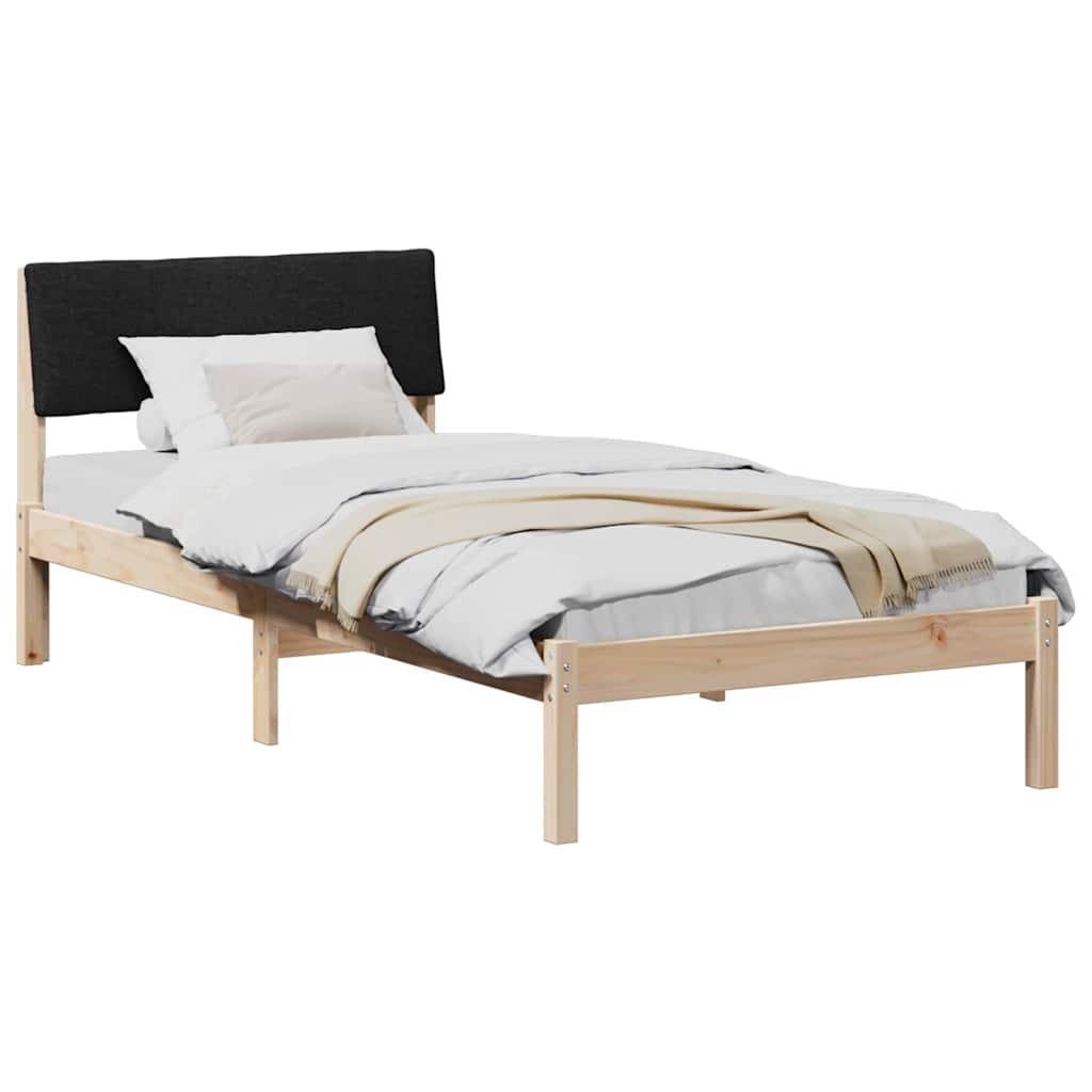 Bettgestell Braun und hellgrau 200 x 200 cm Massivholz Kiefer