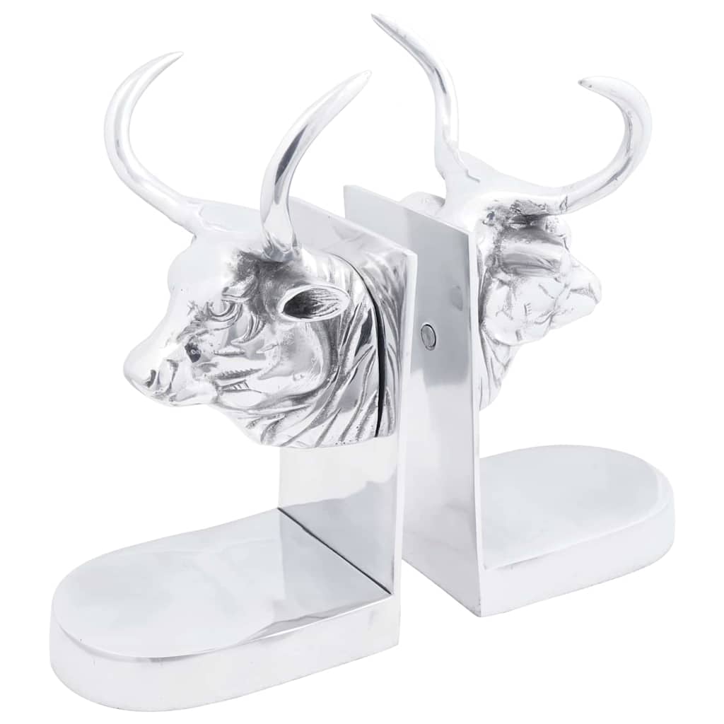 Buchstützen 2 pcs Silber 12 x 9 x 19 cm Aluminium