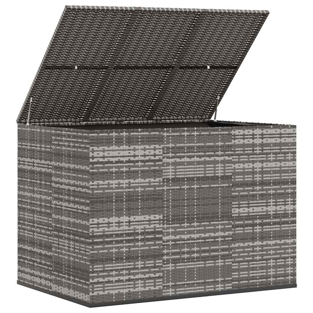 Garten-Kissenbox PE Rattan 100x49x103,5 cm Schwarz