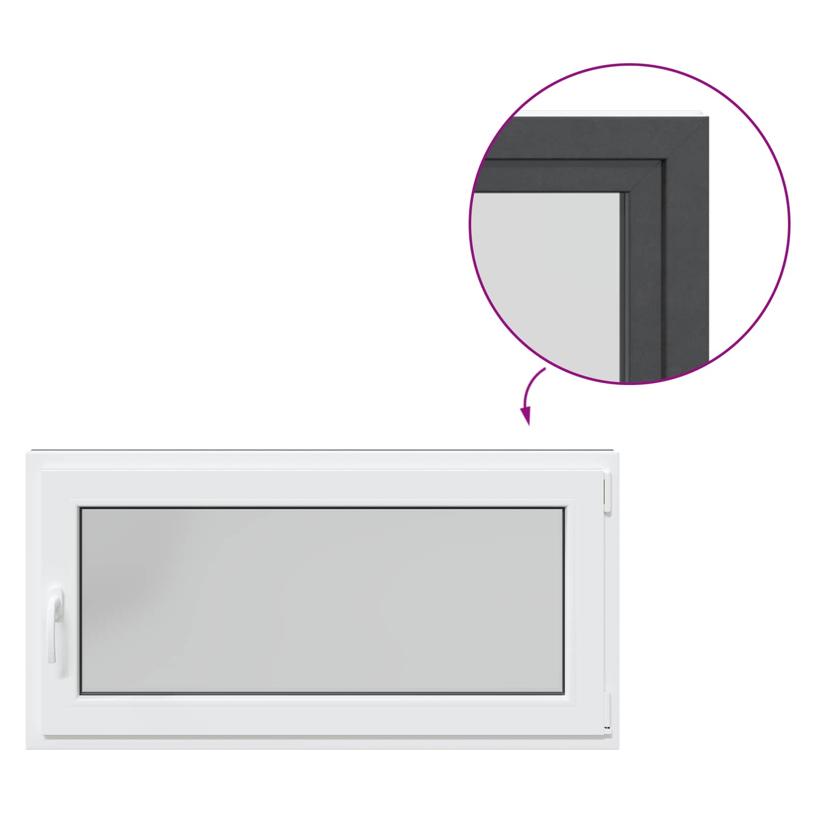 Kellerfenster RISOR 50 x 50 cm PVC und Glas Weiß