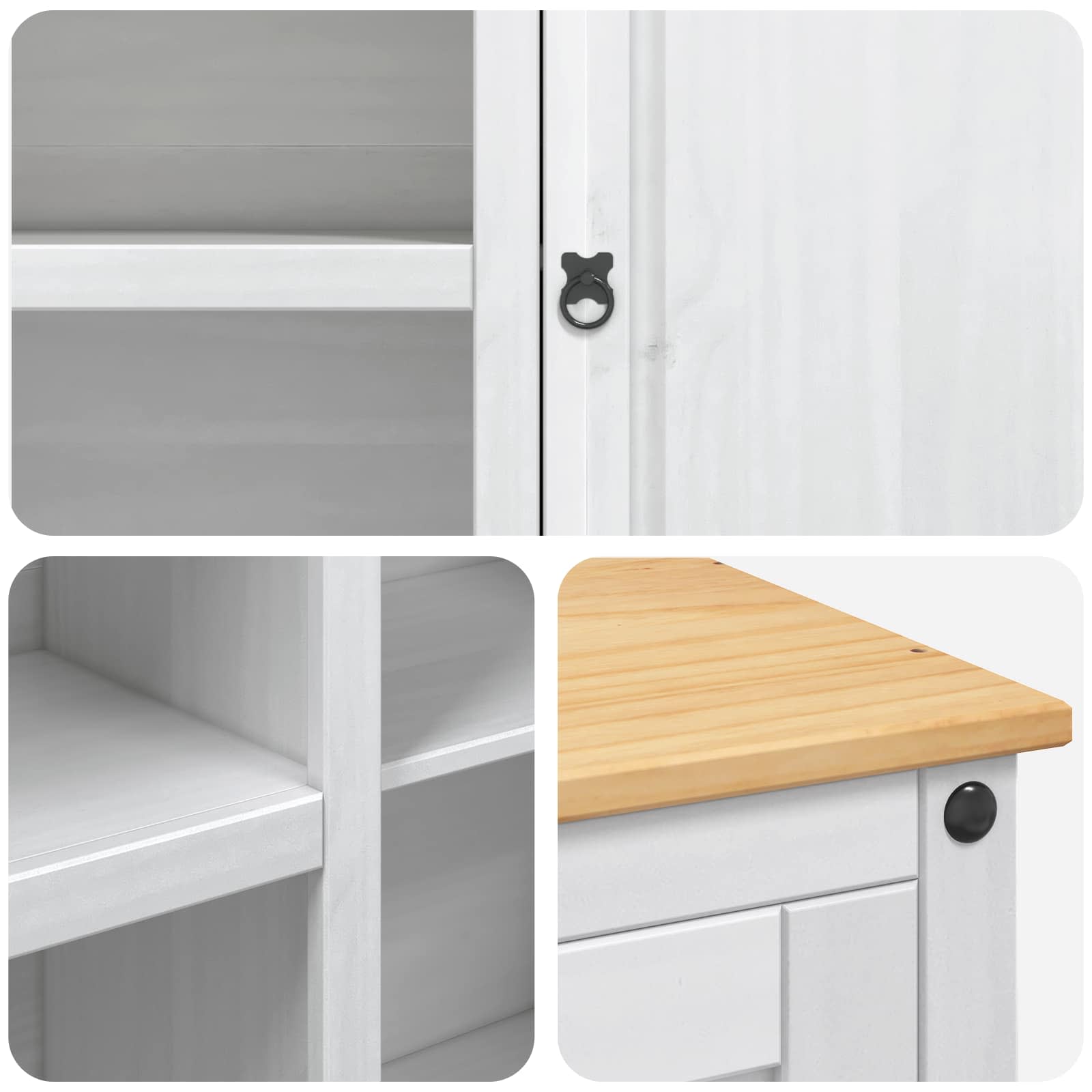 Küchentrolley 2 pcs Honigwachs 112 x 77 x 91,5 cm Massiv-Kiefer