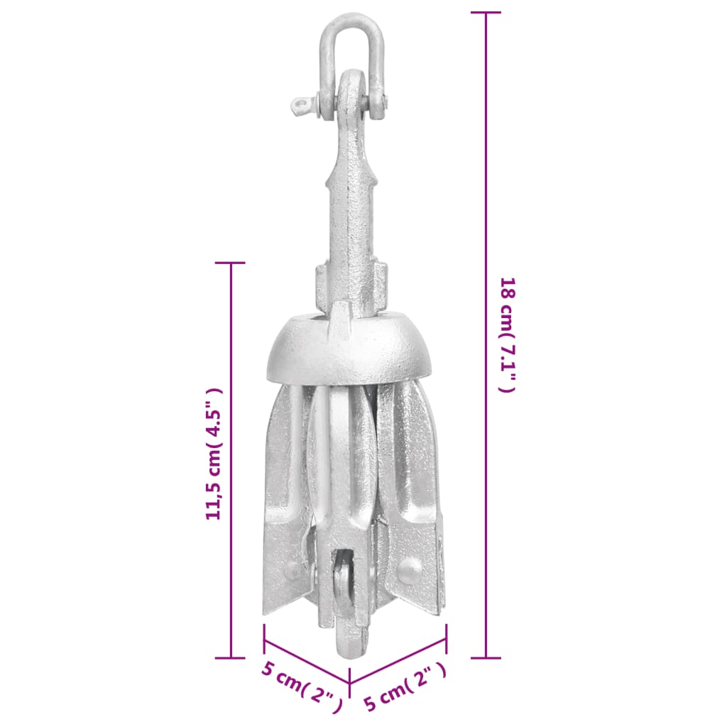Klappanker Silber 0,7 kg Feuerverzinktes Gusseisen