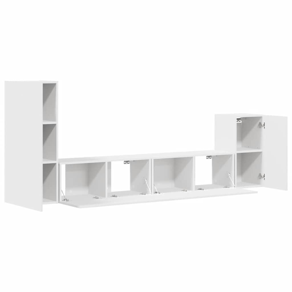 4-tlg. TV-Schrank-Set Weiß Holzwerkstoff