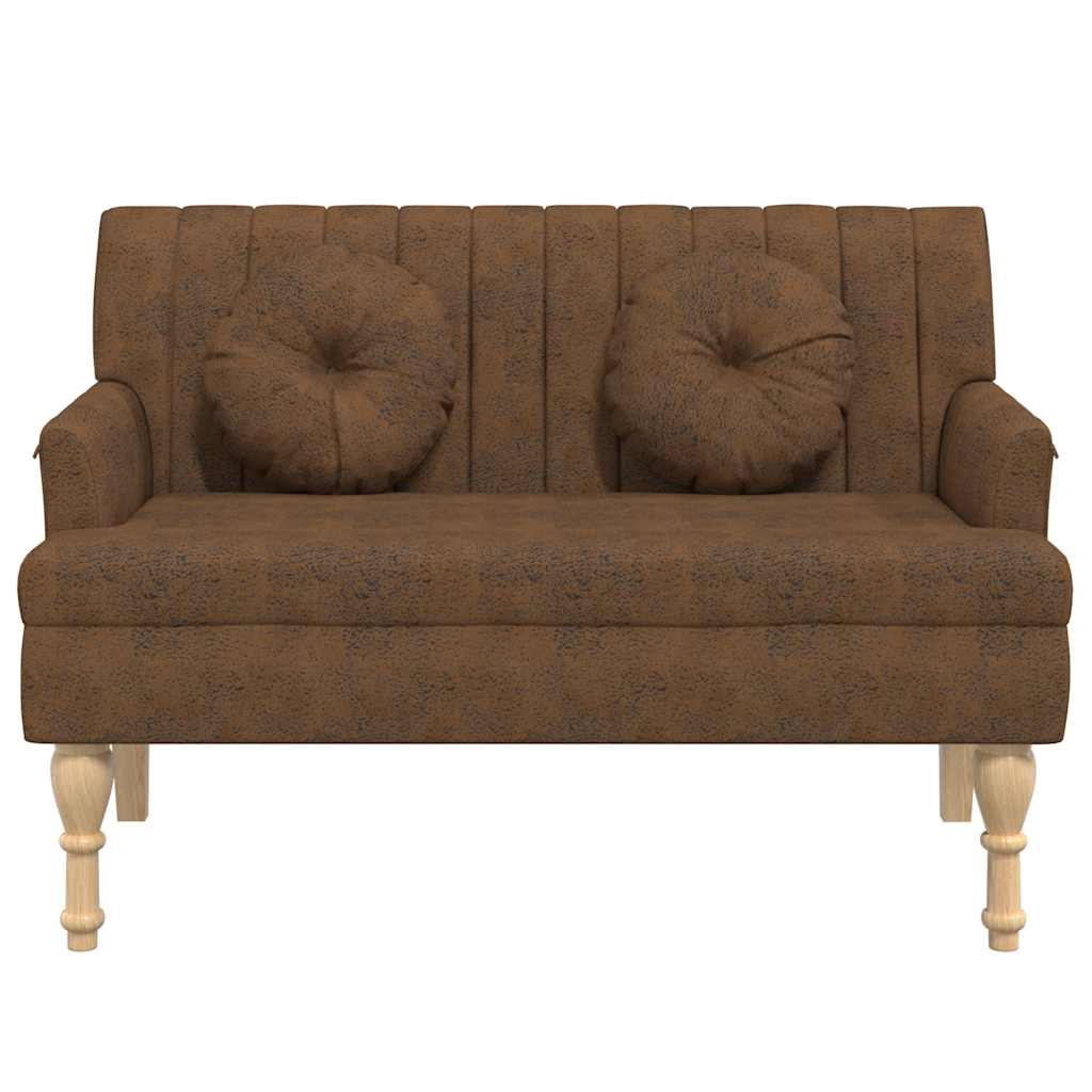Sitzbank mit Kissen Dunkelgrau 113x64,5x75,5 cm Stoff