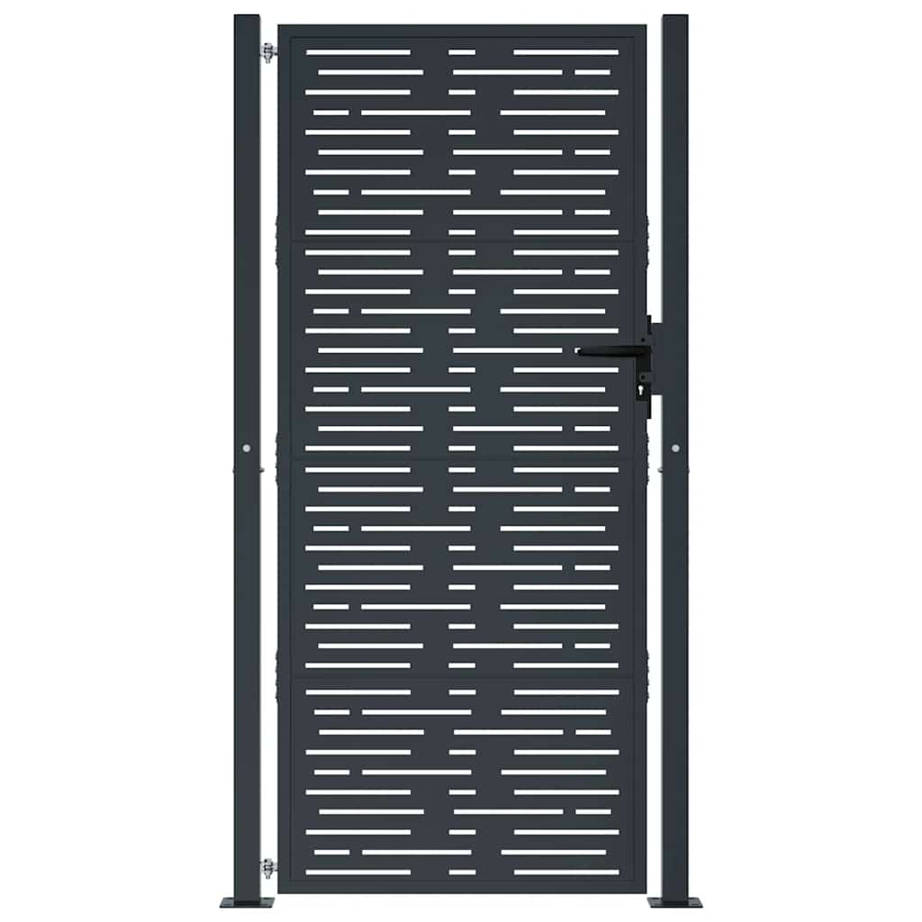Gartentor Anthrazit 100x175 cm Stahl Quadratisches Design
