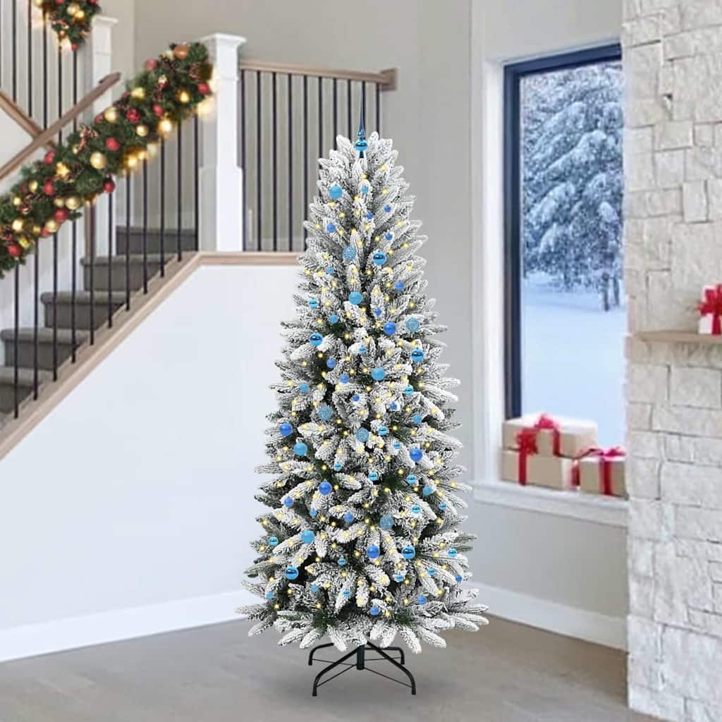 Künstlicher Weihnachtsbaum mit 150 LEDs mit Ständer Weiß 120 cm
