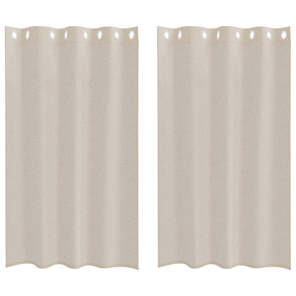 Voile-Vorhang mit Vorhängen 2 pcs Weiß 140 x 140 cm Polyester