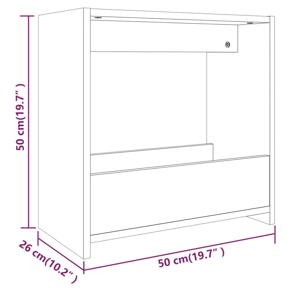 Beistelltisch Weiß 50x26x50 cm Holzwerkstoff