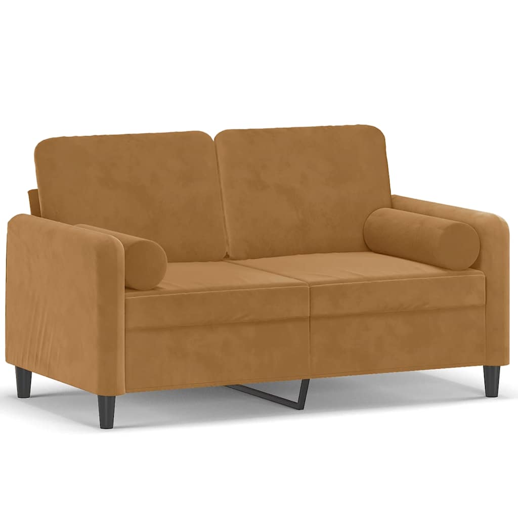 2-Sitzer-Sofa mit Zierkissen Dunkelgrün 120 cm Samt