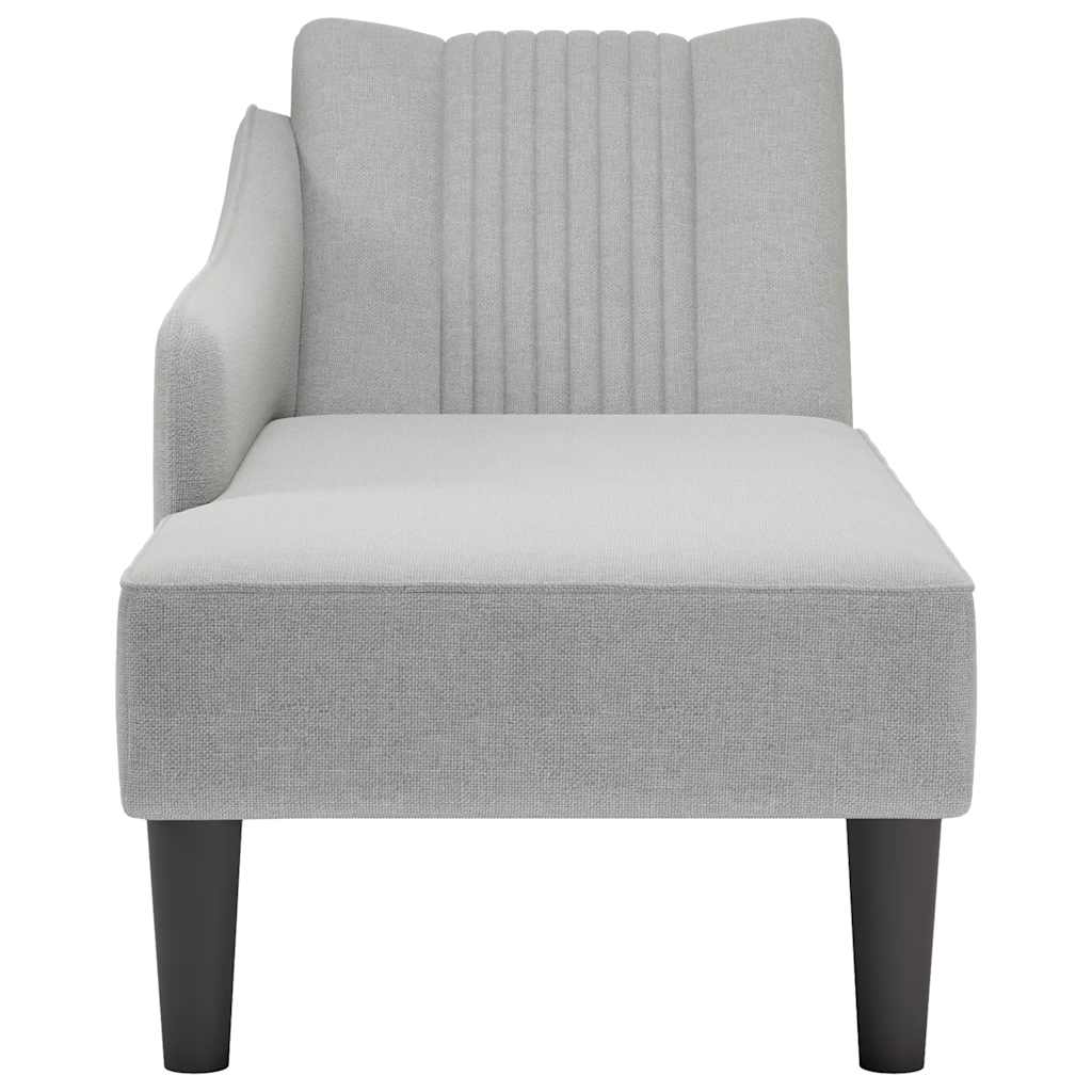 Chaiselongue mit Rechter Armlehne Hellgrau Stoff