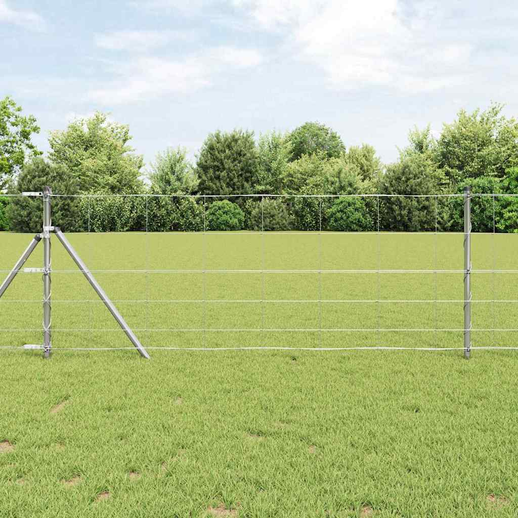 Ground Fix Geschweißter Drahtzaun 25 x 0,8 m Silber Netz