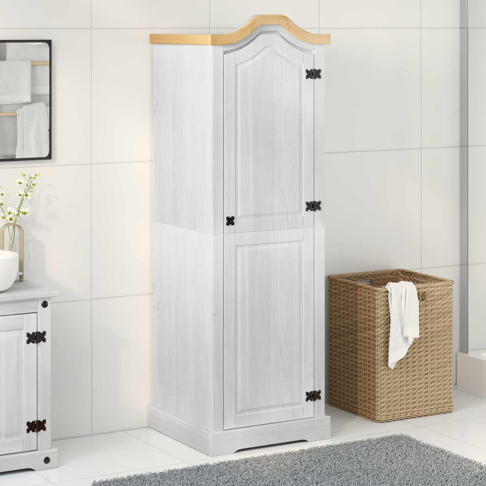 Kleiderschrank Corona 55x52x170 cm Massivholz Kiefer