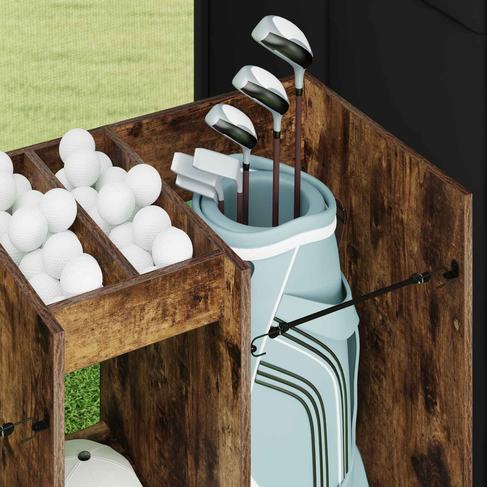 Golf Schrank Mit Rad Uni Weiß 65 x 45 x 98 cm