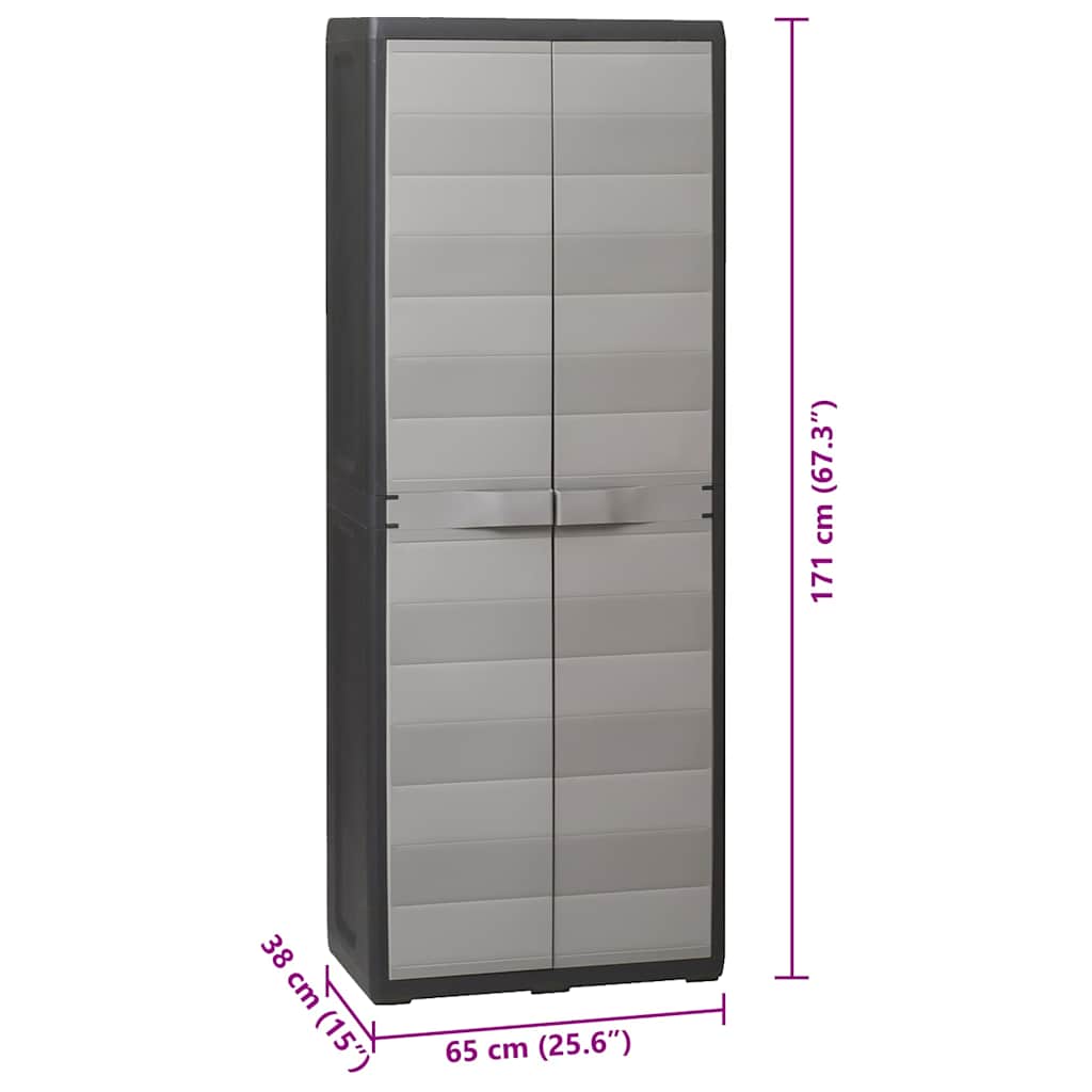 Gartenschrank mit 4 Böden Schwarz