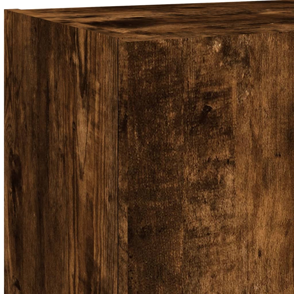 5-tlg. Wohnwand mit LED-Beleuchtung Weiß Holzwerkstoff
