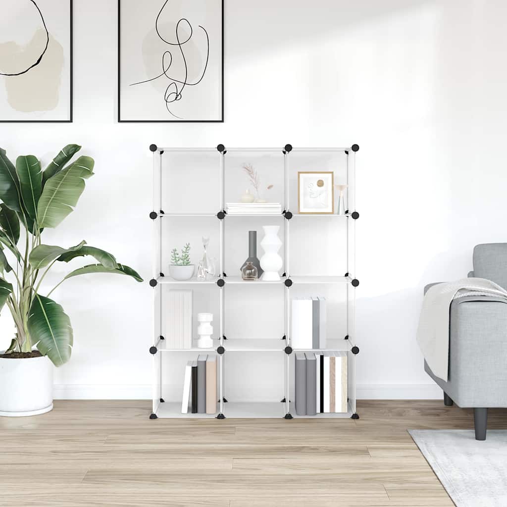 Regalsystem mit 12 Würfeln Schwarz PP