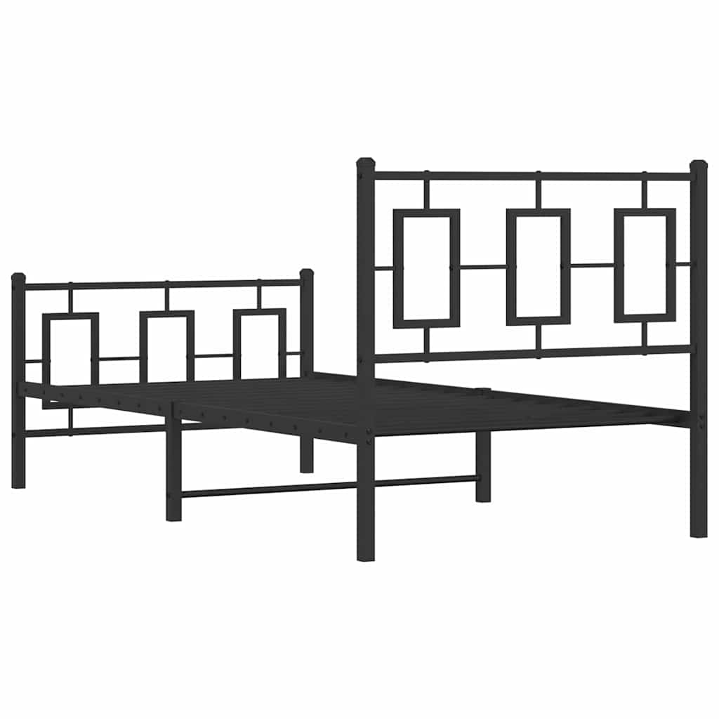 Bettgestell mit Kopf- und Fußteil Metall Weiß 180x200 cm