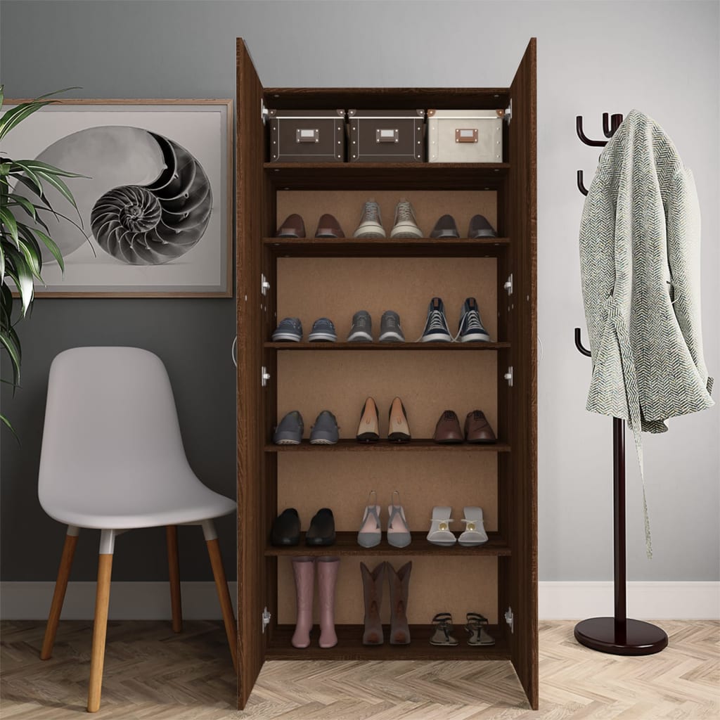 Schuhschrank Weiß 80x35,5x180 cm Holzwerkstoff