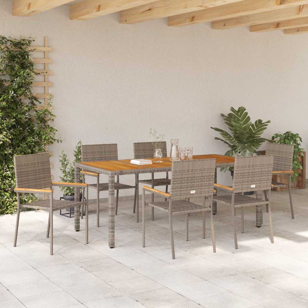 Garten Essgruppe 3 pcs Schwarz Poly-Rattan
