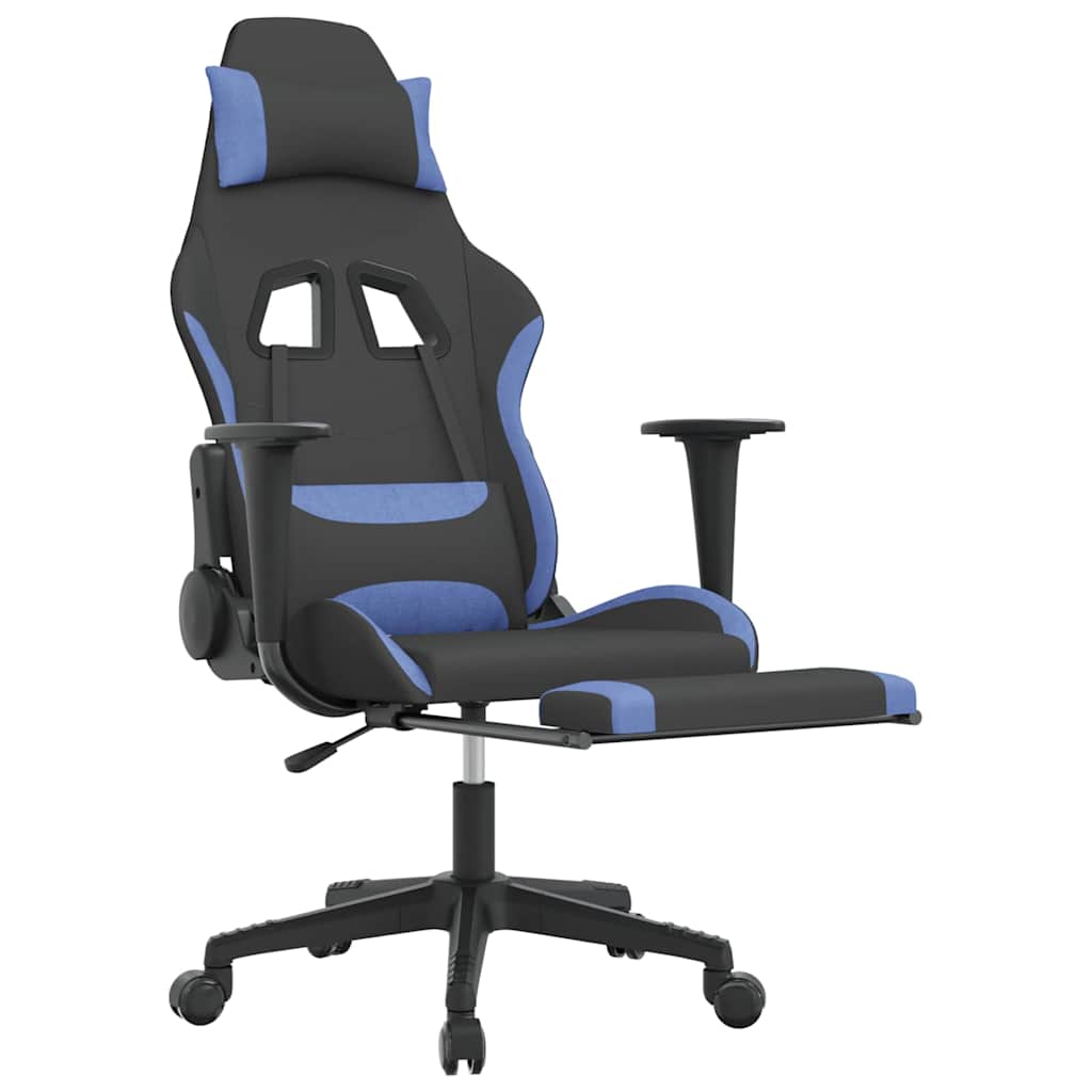 Gaming-Stuhl mit Massagefunktion Schwarz und Creme Stoff