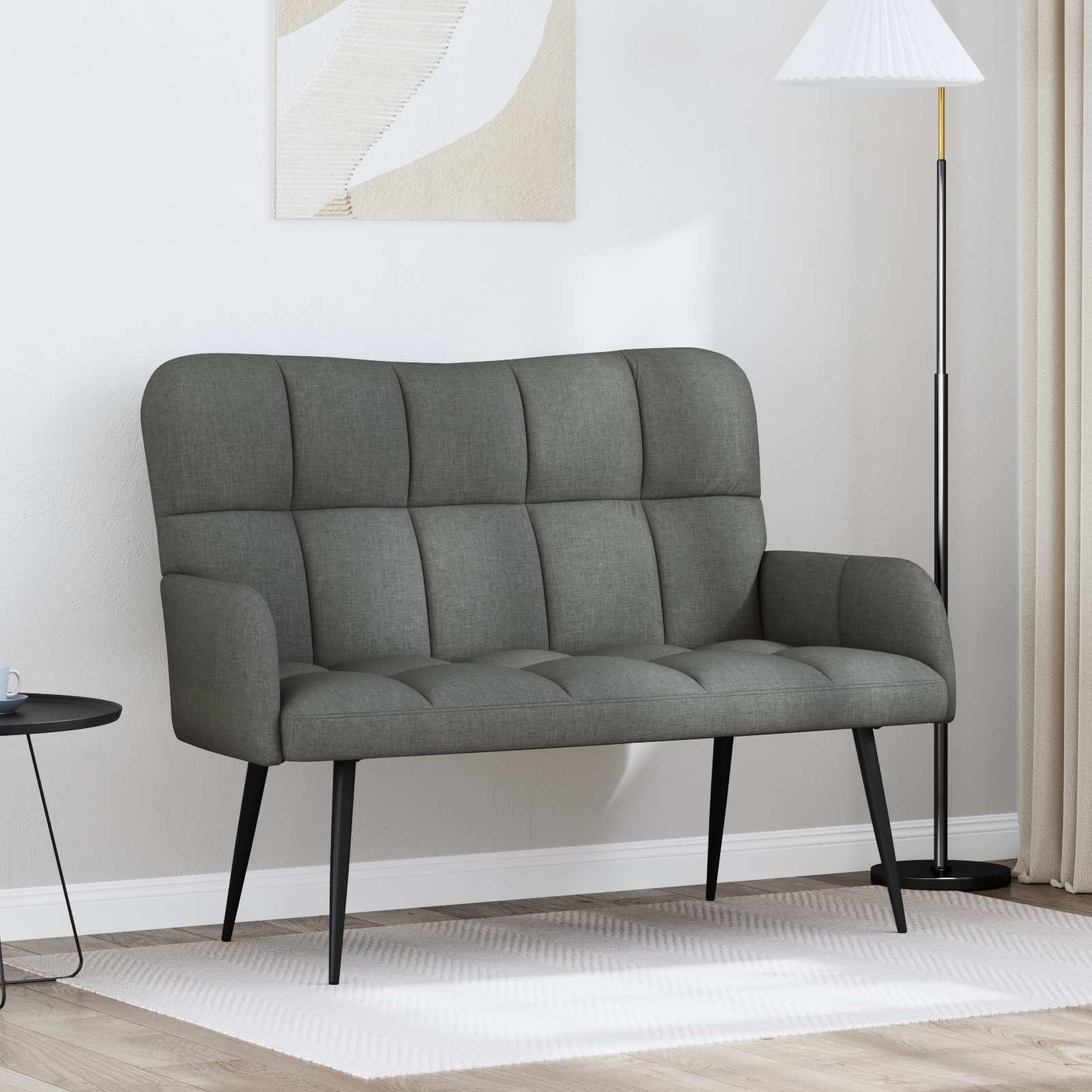 2-Sitzer Sofa Hellgrau 115 x 61 x 87 cm Stoff