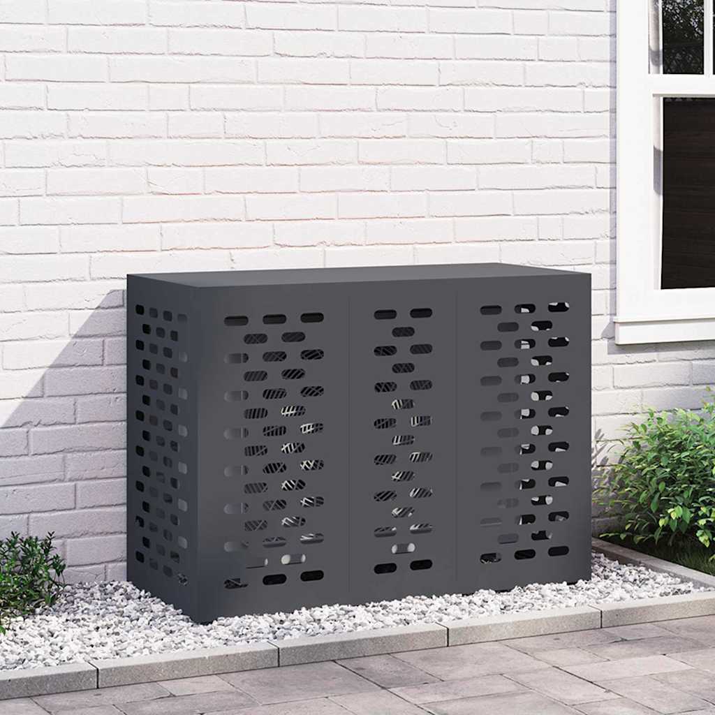 Klimaanlagenabdeckung Schwarz 90 x 40 x 60 cm Stahl