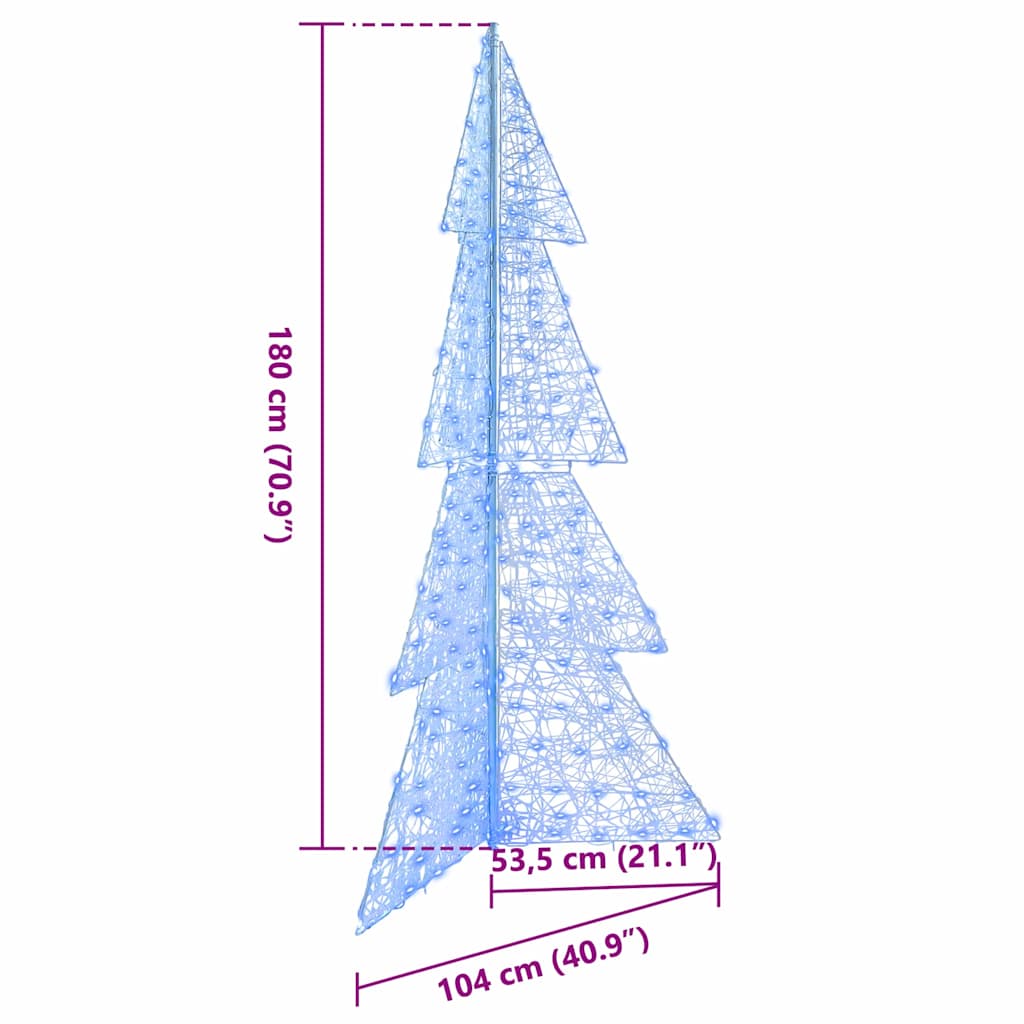 Weihnachtsbaum mit 100 LEDs Warmes Weiß 120 cm Acryl