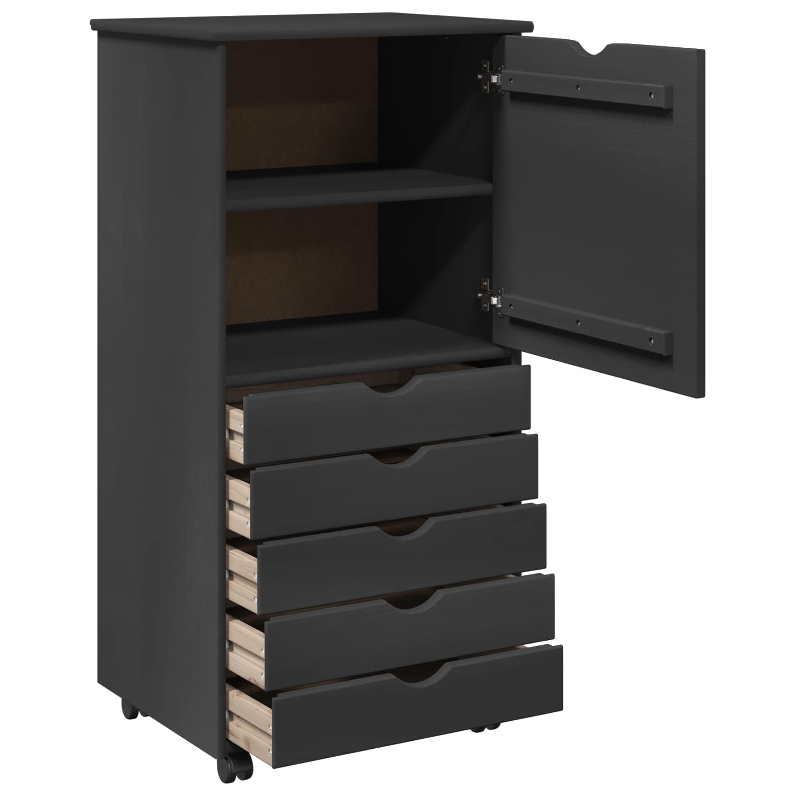 Rollschrank Honigbraun 53 x 39 x 103 cm Massivholz Kiefer