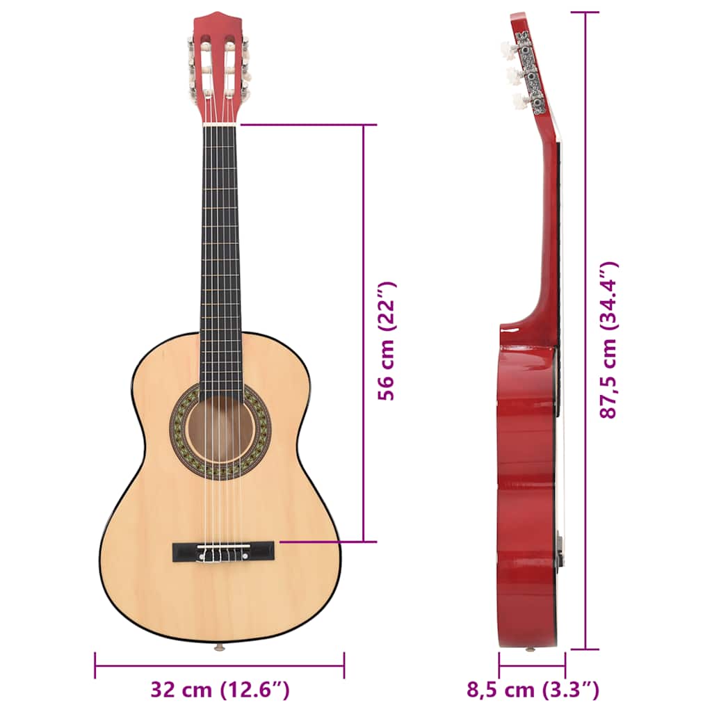 Klassische Gitarre für Anfänger 4/4 39" Lindenholz