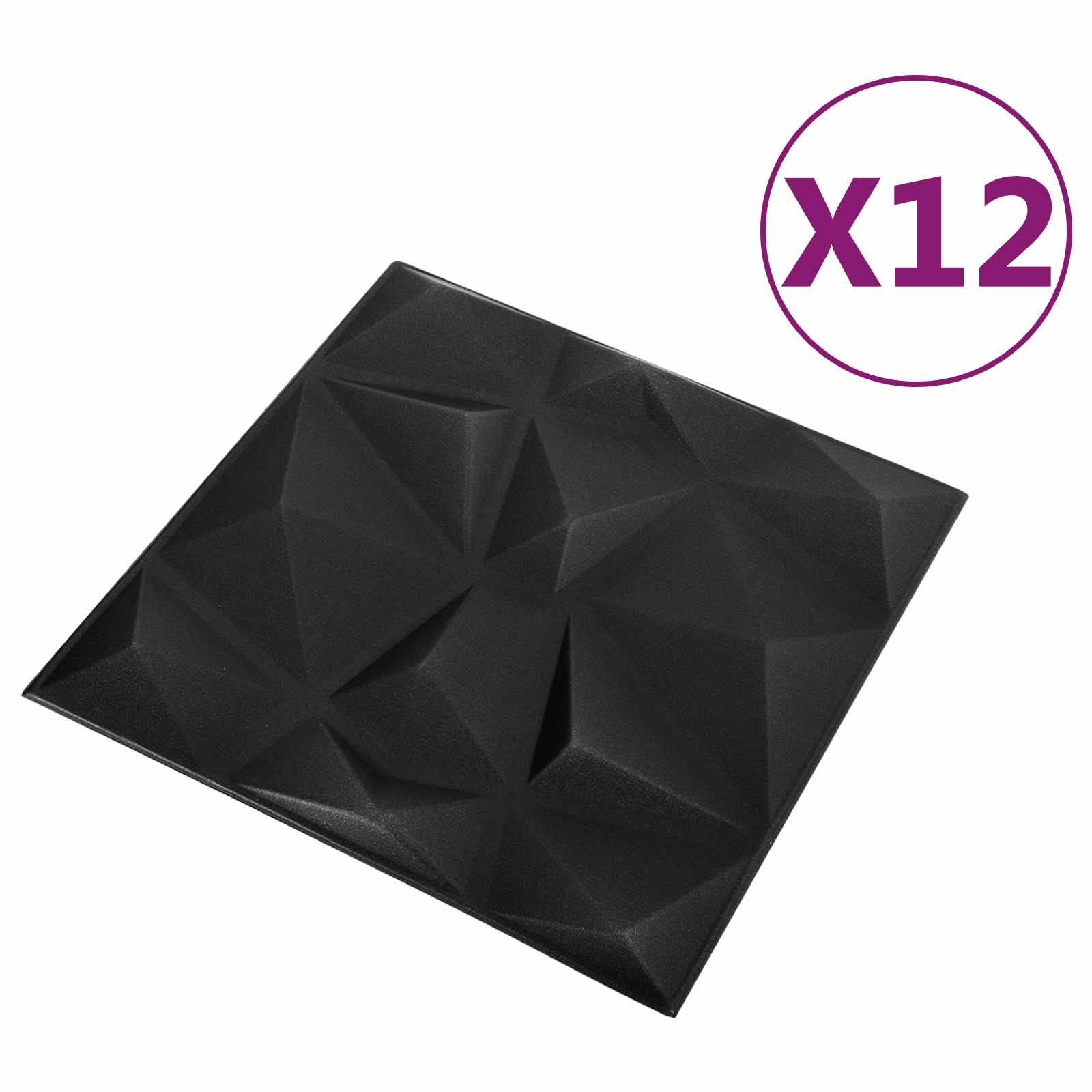 Wandpaneele 12 pcs Diamant Weiß 50 x 50 cm XPS Schaum