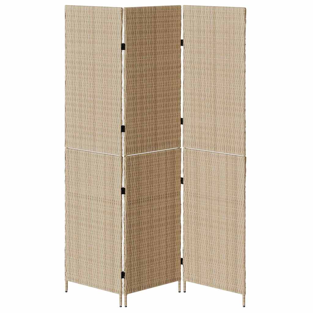 Raumteiler Schwarz 146 x 180 cm Poly-Rattan